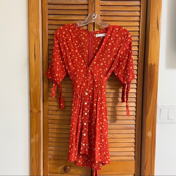 Faithfull Birgit Dress Floral Red Blue Bell Cherry - Picture 4 of 8